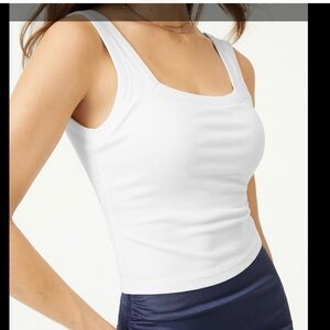 OGL White Square Neck Tank Top